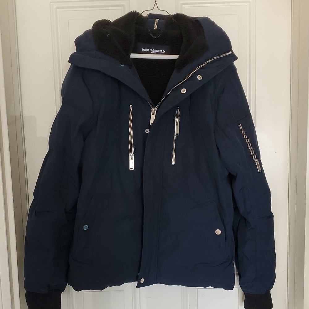 Karl Lagerfeld Men's Dark Blue Puffer Jacket